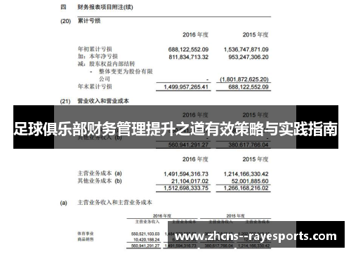 足球俱乐部财务管理提升之道有效策略与实践指南 足球俱乐部财务管理提升之道有效策略与实践指南